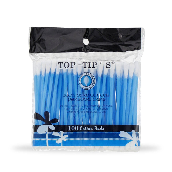 Cotton Buds (Plastic) - 100Pc (Tip Top) Blue - Win Bachat