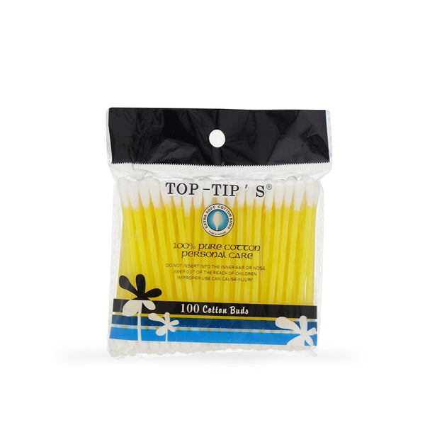 Cotton Buds (Plastic) - 100Pc (Tip Top) Yellow - Win Bachat