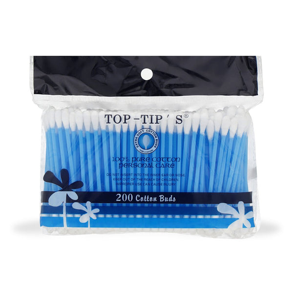 Cotton Buds Top Tip - 200Pc (Pouch) Blue - Win Bachat