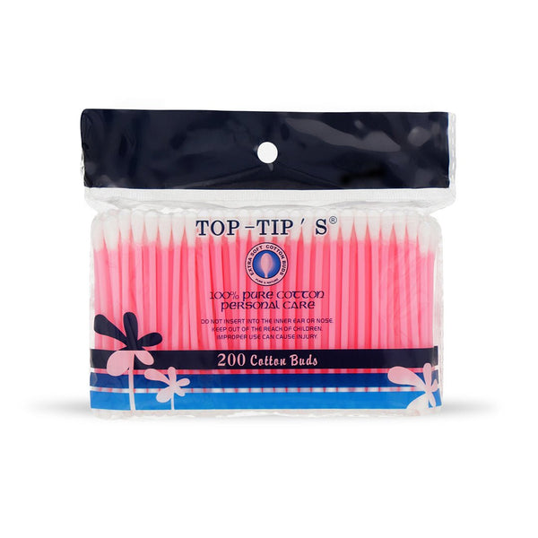 Cotton Buds Top Tip - 200Pc (Pouch) Pink - Win Bachat