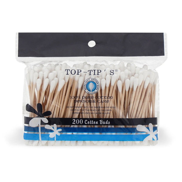 Cotton Buds Top Tip - 200Pc (Pouch) Wood - Win Bachat