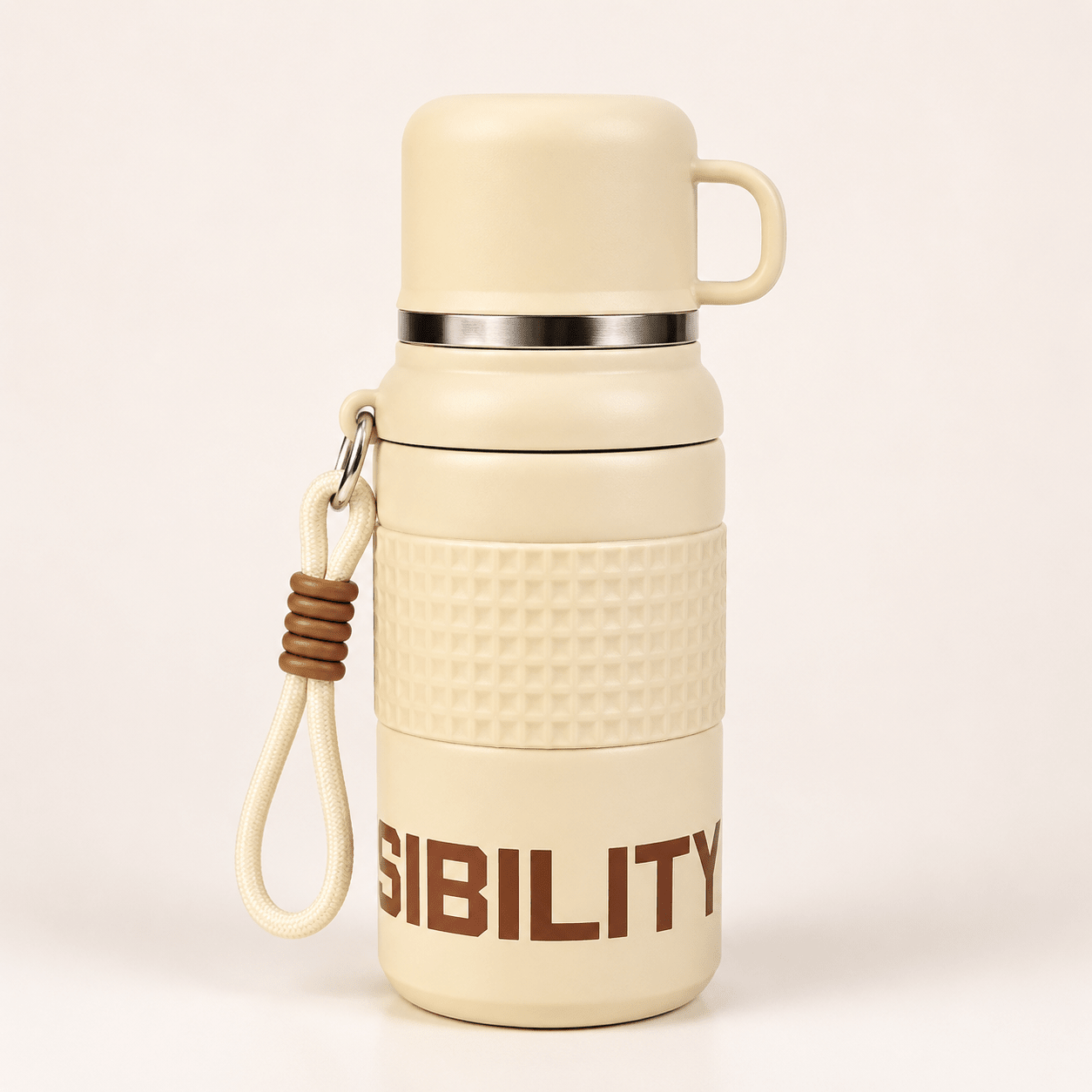 Cream Mug Handle Stainless Steel Bottle - Win Bachat