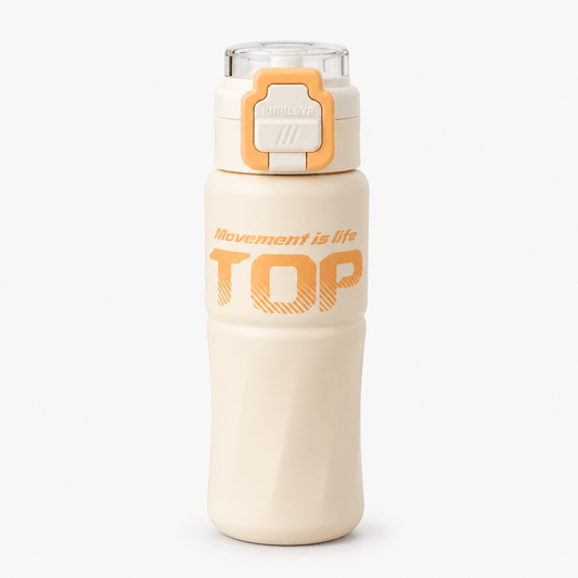 Cream Sport Flip Lock Bottle - Win Bachat