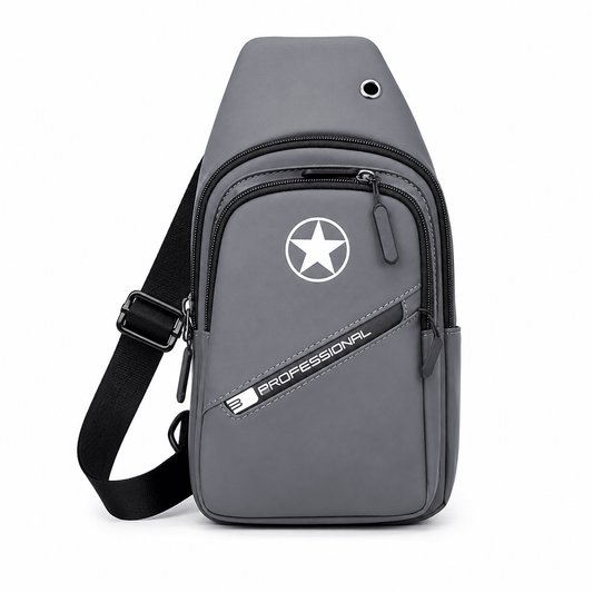 Cross Body Shoulder Bag Men Fashion Multifunction Travel Shoulder Bag - Gray - Win Bachat