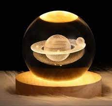 Crystal Ball Lamp (Saturn) - Win Bachat