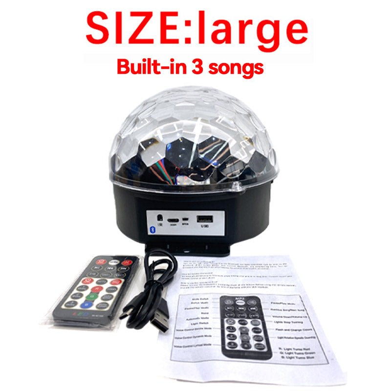 Crystal Magic Ball Light with Bluetooth Speaker Remote Control Disco LED Light - Win Bachat