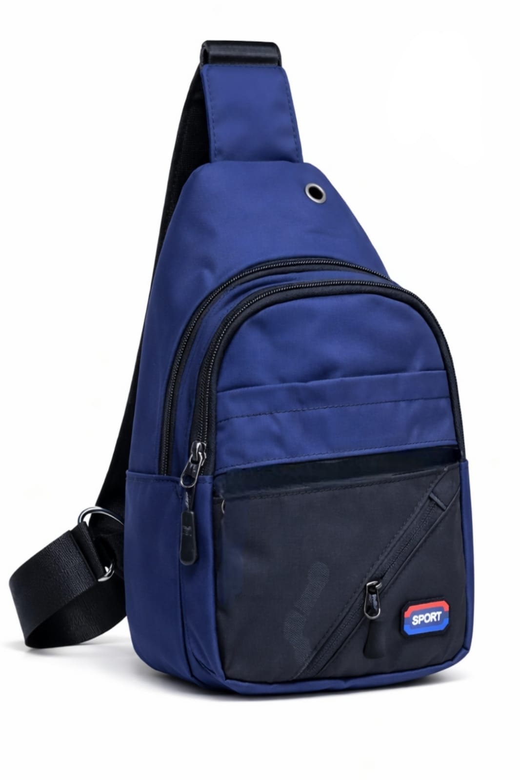 Custom Crossbody Bag Men Sling Messenger Bag Shoulder Man Chest Bag - Blue Black - Win Bachat