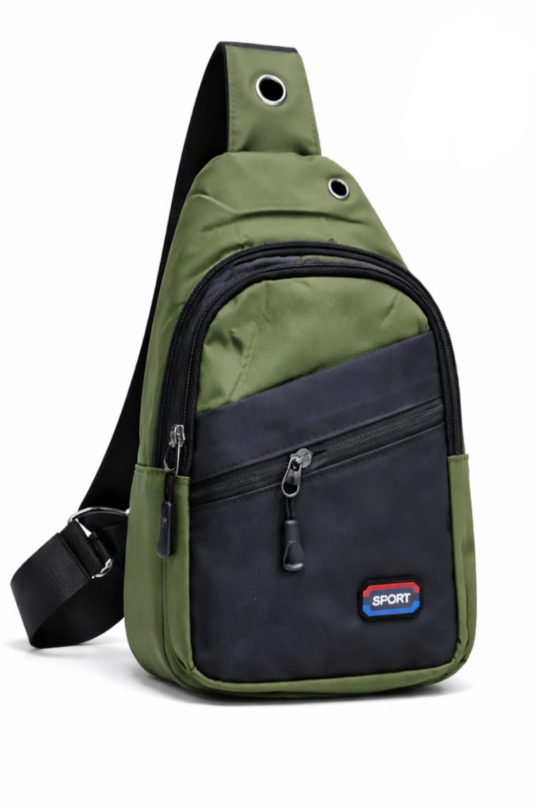 Custom Crossbody Bag Men Sling Messenger Bag Shoulder Man Chest Bag - Green Black - Win Bachat