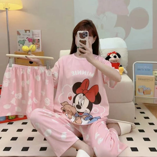 CUTE GIRLS 3 PCS NIGHTWEAR (THAILAND) - MALAI COTTON - Win Bachat