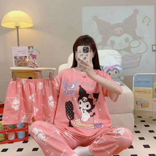 CUTE GIRLS 3 PCS NIGHTWEAR (THAILAND) - MALAI COTTON - Win Bachat