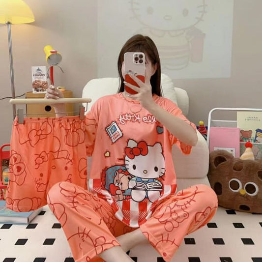 CUTE GIRLS 3 PCS NIGHTWEAR (THAILAND) - MALAI COTTON - Win Bachat