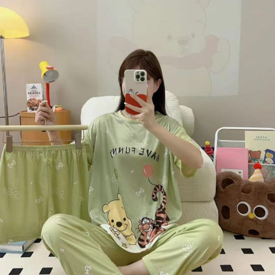 CUTE GIRLS 3 PCS NIGHTWEAR (THAILAND) - MALAI COTTON - Win Bachat