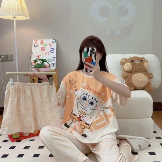CUTE GIRLS 3 PCS NIGHTWEAR (THAILAND) - MALAI COTTON - Win Bachat