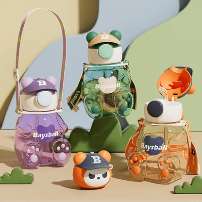 Cute Hat Bear Cartoon Water Bottle - Win Bachat