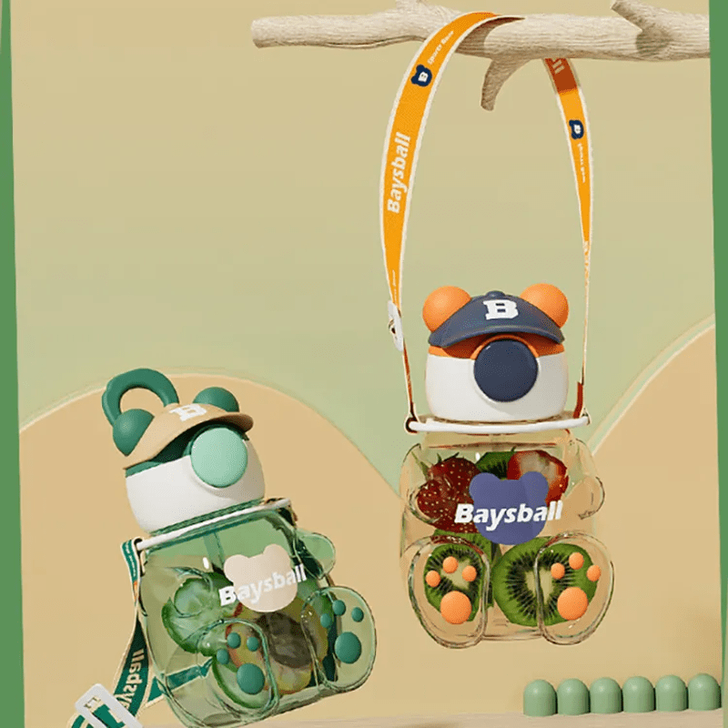Cute Hat Bear Cartoon Water Bottle - Win Bachat