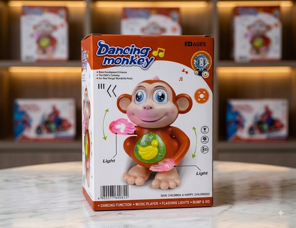 Dancing Monkey Electric Toy with Music & Flashing Lights - Win Bachat