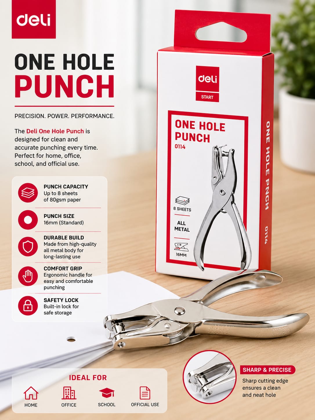 Deli Single Hole Punch - Win Bachat