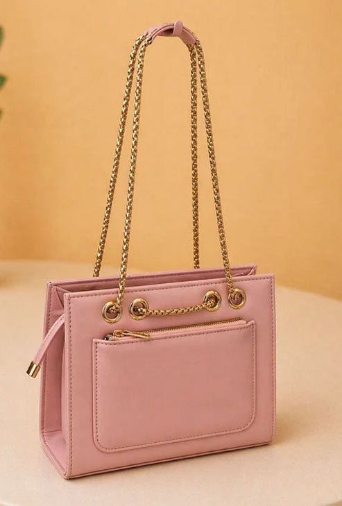 Double Chain Shoulder Bag - Blush Pink - Win Bachat
