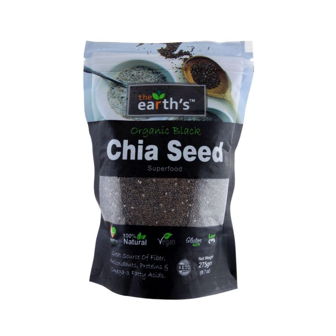 Earth's Organic Black Chia Seeds 275gm - Win Bachat