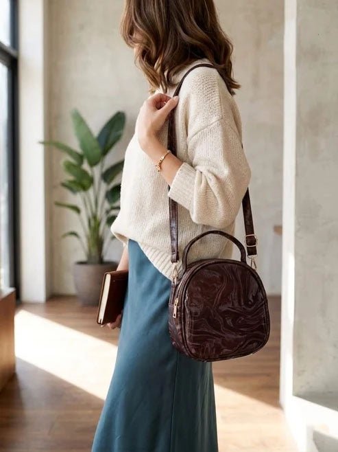 Everyday Crossbody Handbag - Dark Brown - Win Bachat