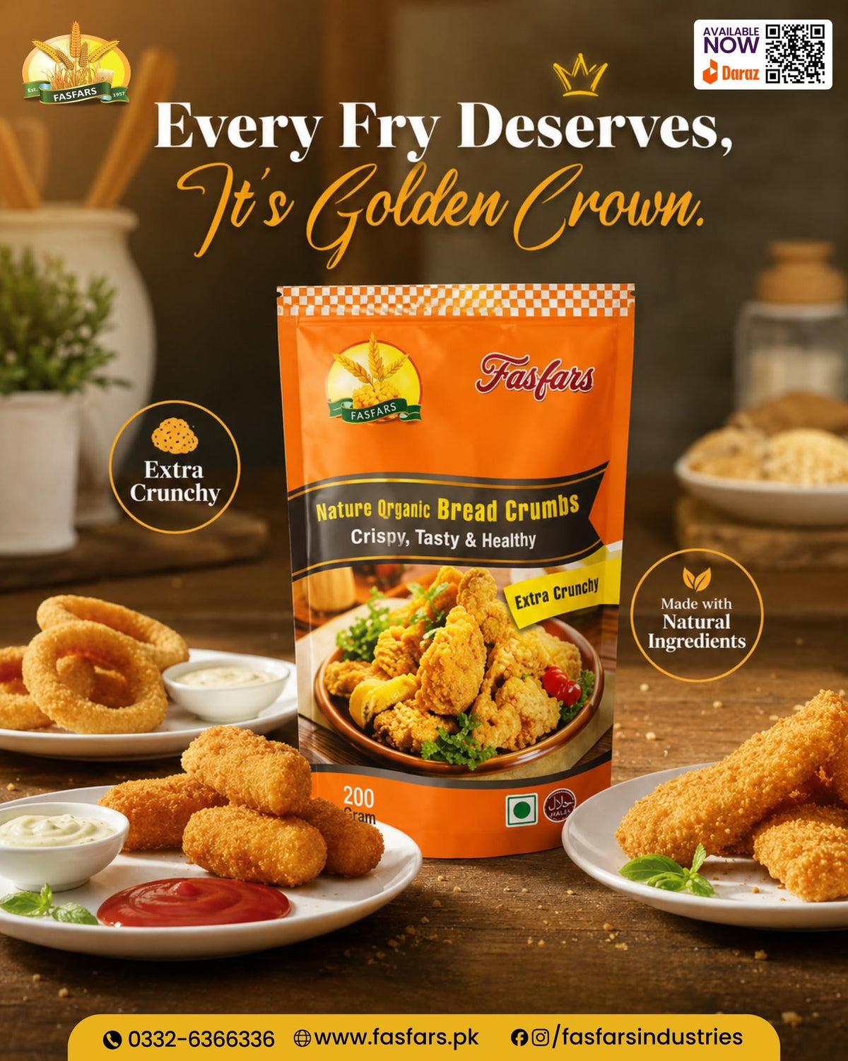 Fasfars Nature Organic Bread Crumbs - Orange Pack - Win Bachat