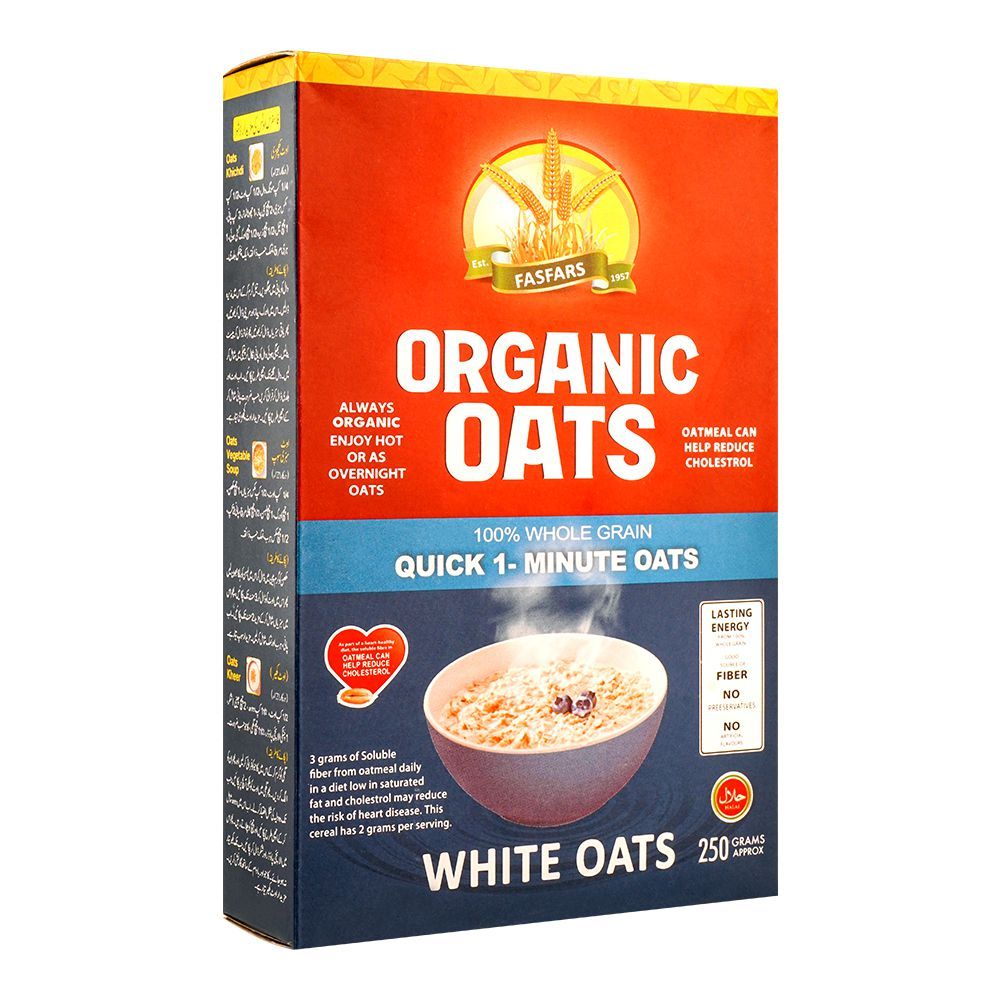 Fasfars Organic White Oats 250g - Win Bachat