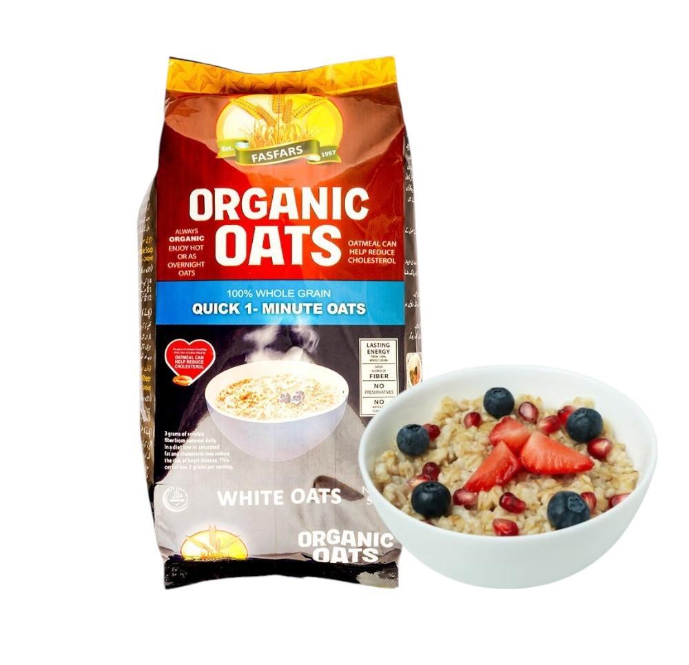 Fasfars Organic White Oats 500g - Win Bachat