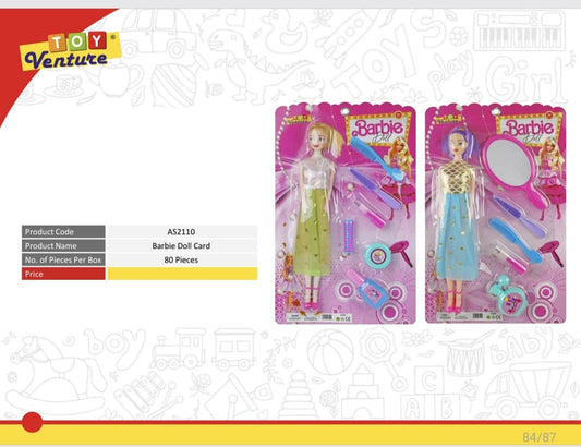 Fashion Doll Card with Beauty Accessories - AS2110 - Win Bachat