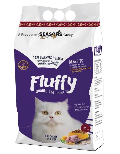 FLUFFY QUALITY CAT FOOD (REAL CHICKEN AND REAL FISH) 1.2 KG - Win Bachat