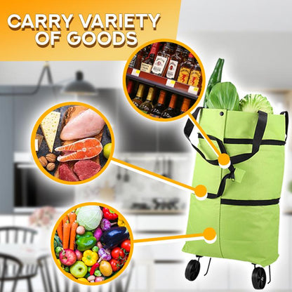 FOLDABLE TROLLEY BAG WITH WHEELS - Win Bachat