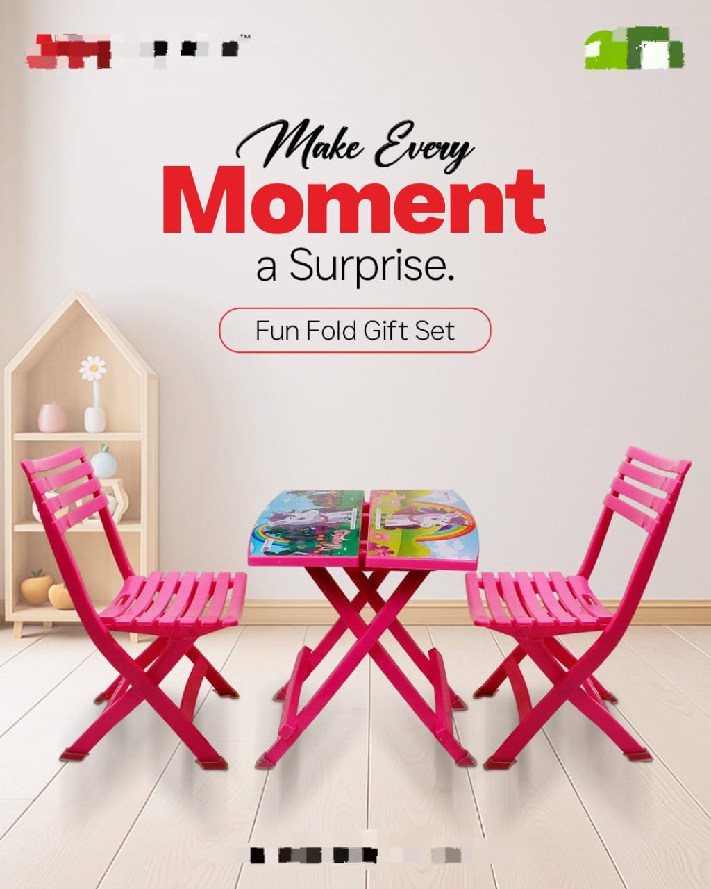 FUNFOLD GIFT SET FOR KIDS (2 CHAIRS WITH STUDY TABLE) - Win Bachat