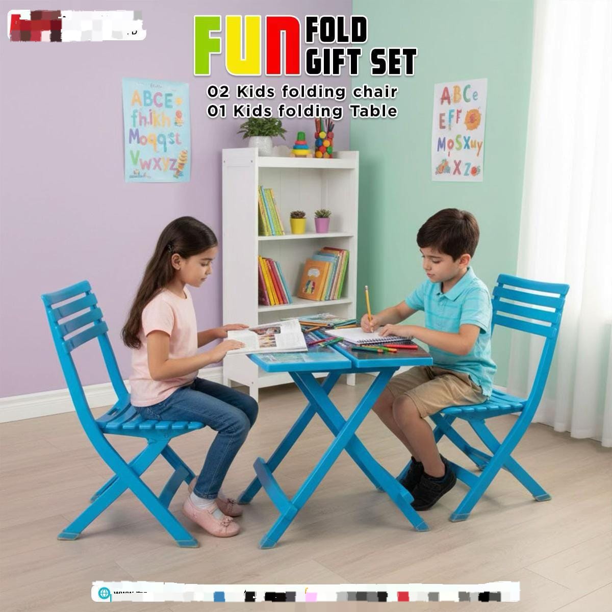 FUNFOLD GIFT SET FOR KIDS (2 CHAIRS WITH STUDY TABLE) - Win Bachat
