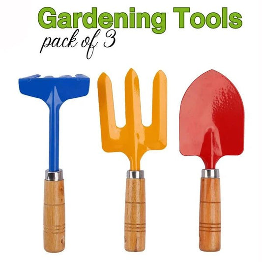 Gardening Tools Set – Pack of 3 Hand Trowel, Fork & Rake - Win Bachat