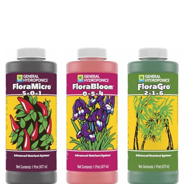 General Hydroponics FloraSeries Trio – FloraGro, FloraMicro & FloraBloom Quart Pack - Win Bachat