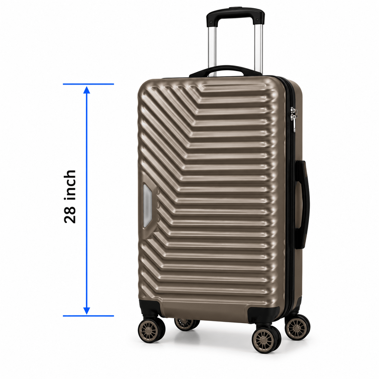 Geometric Hard Shell Spinner Travel Suitcase - Copper - 28 Inch (Large) - Win Bachat