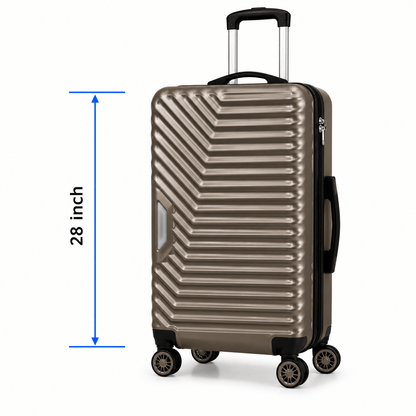Geometric Hard Shell Spinner Travel Suitcase - Copper - 28 Inch (Large) - Win Bachat