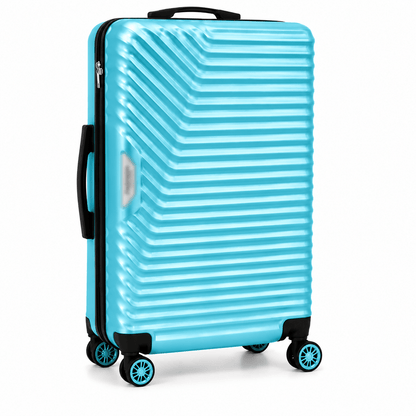 Geometric Hard Shell Spinner Travel Suitcase - Light Blue - 20 Inch (Small) - Win Bachat