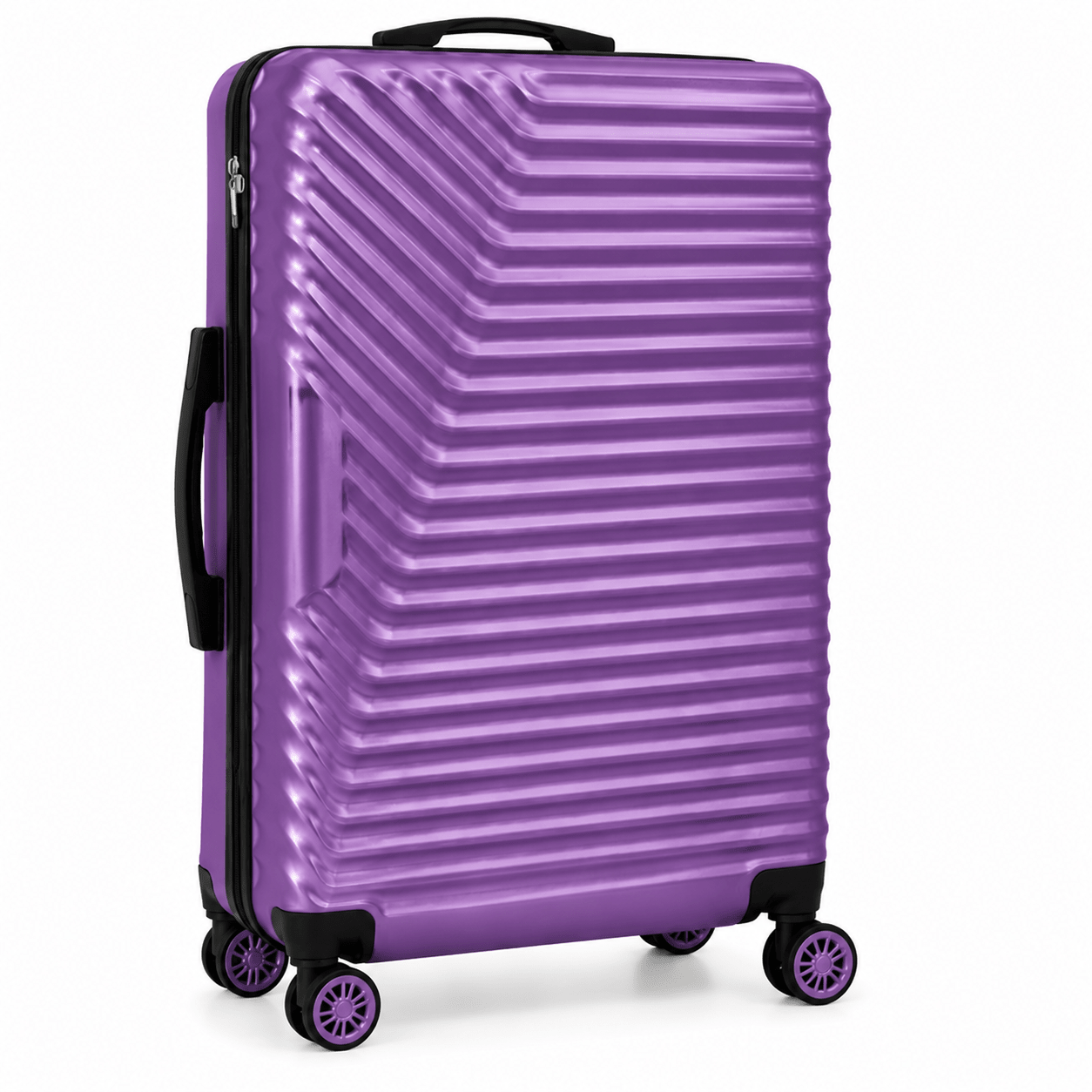 Geometric Hard Shell Spinner Travel Suitcase - Purple - 20 Inch (Small) - Win Bachat