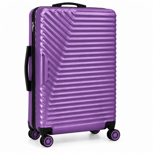 Geometric Hard Shell Spinner Travel Suitcase - Purple - 20 Inch (Small) - Win Bachat
