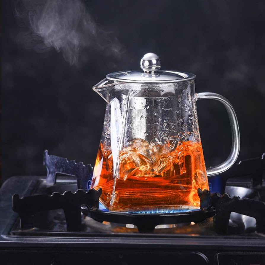 Glass Kettle, 32oz/950ml Glass Teapot with Removable Stainless Steel Filter - Win Bachat