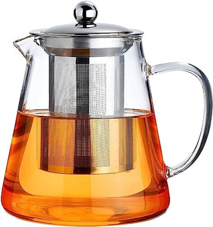 Glass Kettle, 32oz/950ml Glass Teapot with Removable Stainless Steel Filter - Win Bachat