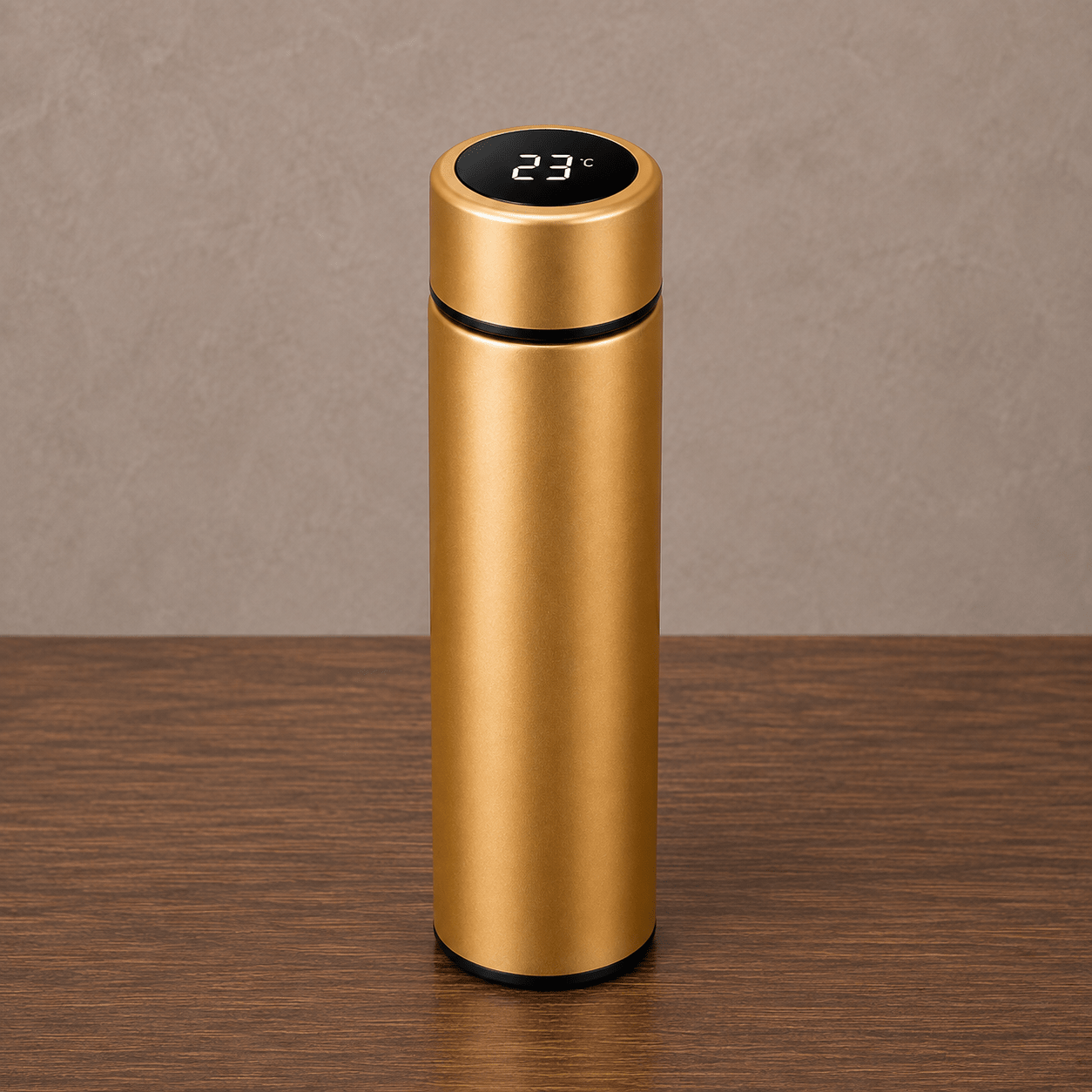 Gold Digital Temperature Display Slim Flask - Win Bachat