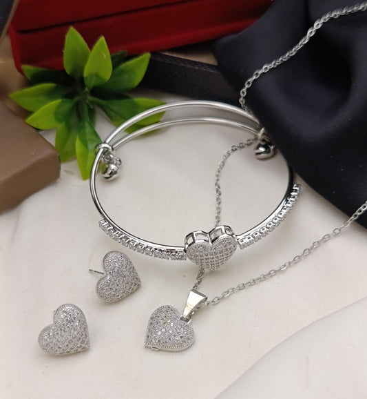 Gold-Tone Heart Crystal Jewelry Set for Women - Win Bachat