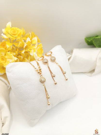 Gold-Tone Sparkling Ball Drop Necklace & Earrings Set - Win Bachat
