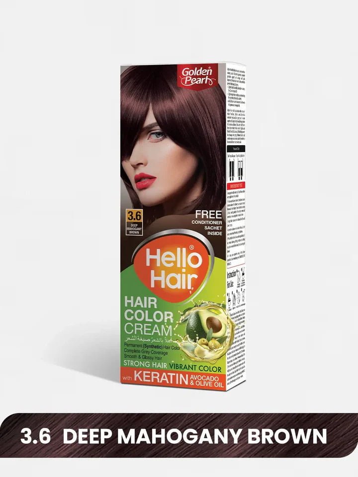 GOLDEN PEARL HELLO HAIR HAIR COLOUR NO : 3.6 - DEEP MAHOGANY BROWN - Win Bachat