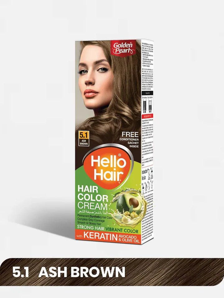 GOLDEN PEARL HELLO HAIR HAIR COLOUR NO : 5.1 - ASH BROWN - Win Bachat