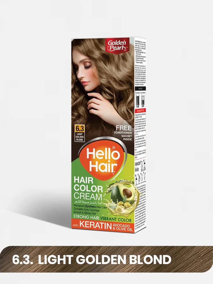 GOLDEN PEARL HELLO HAIR HAIR COLOUR NO : 6.3 - LIGHT GOLDEN BLOND - Win Bachat