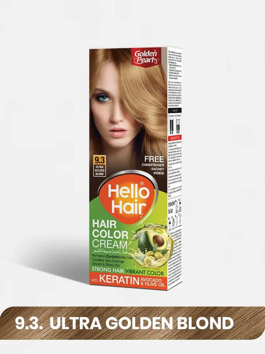 GOLDEN PEARL HELLO HAIR HAIR COLOUR NO : 9.3 - ULTRA GOLDEN BLOND - Win Bachat