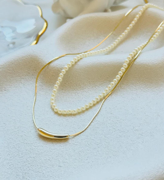 Golden Pearl Layered Necklace for Women - Win Bachat