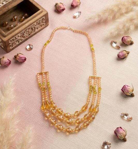 Golden Pearl Multi-Layer Beaded Necklace - Win Bachat
